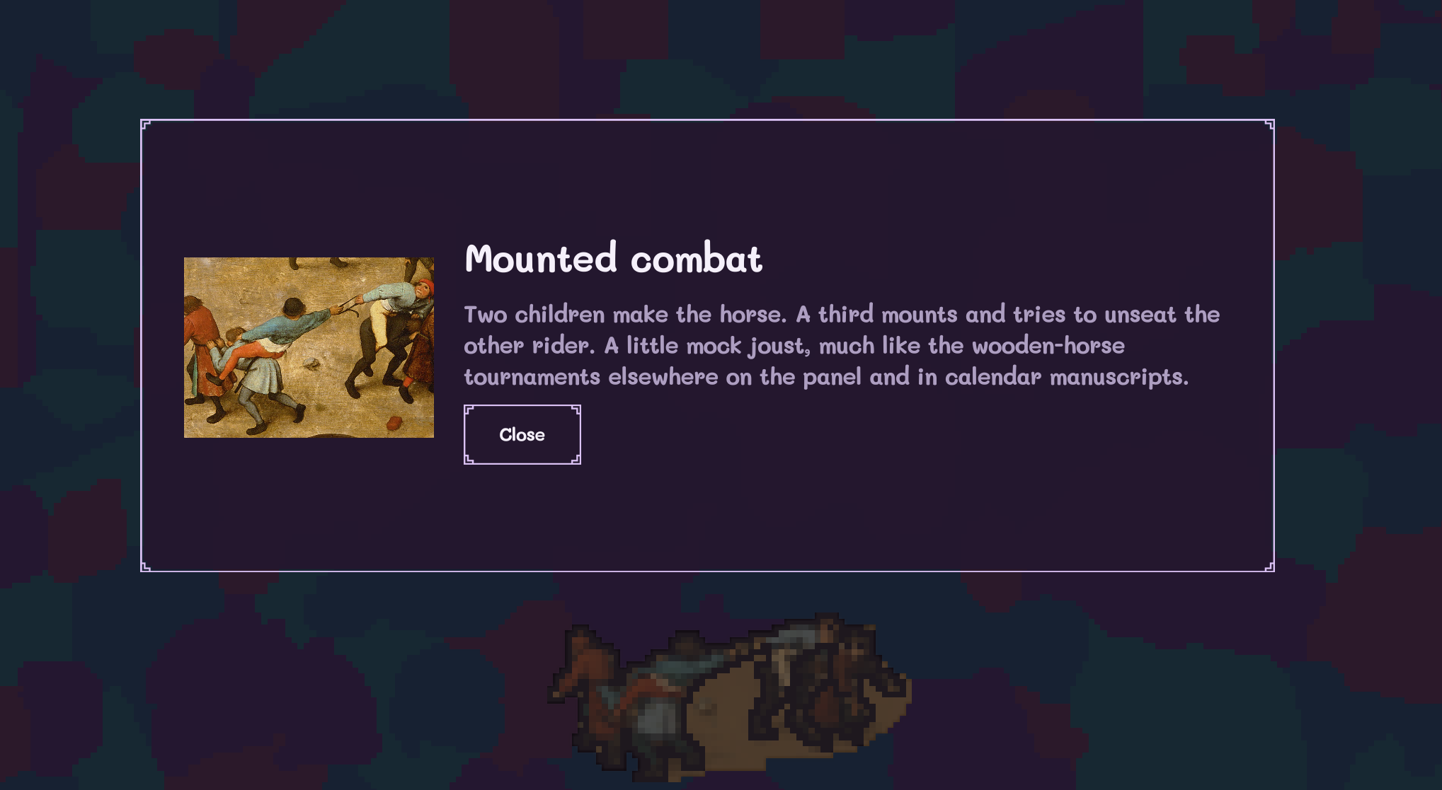 A completed scene note unlocked in Pastimes